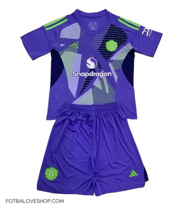 Manchester United Brankářské Dětské Domácí Dres 2024-25 Krátký Rukáv (+ trenýrky)